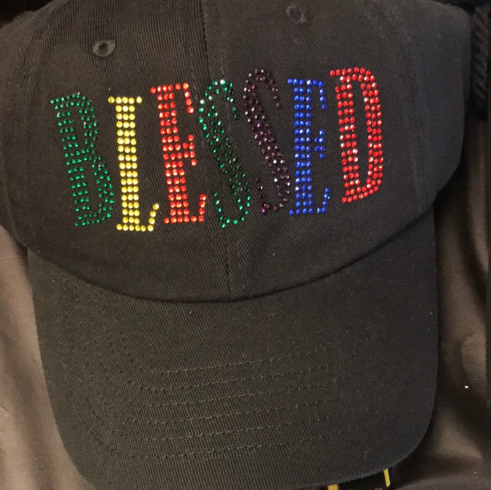 Colorful blessed Bling baseball cap